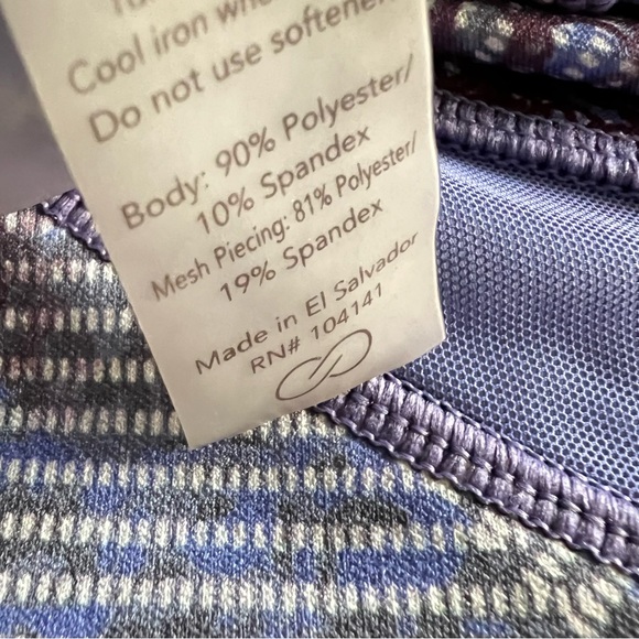 Calia by Carrie CALIA Essentials Purple Printed Zipper Pocket Leggings - Picture 10 of 10